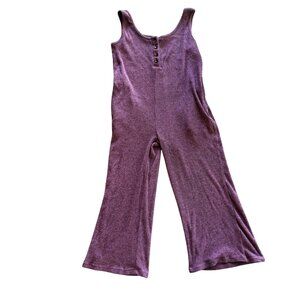 Koolaburra By UGG Womens XS Purple Ribbed Knit Sleeveless Jumpsuit With Button F